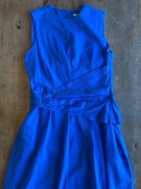 Frame Denim Cobalt Blue Textured Sleeveless Dress